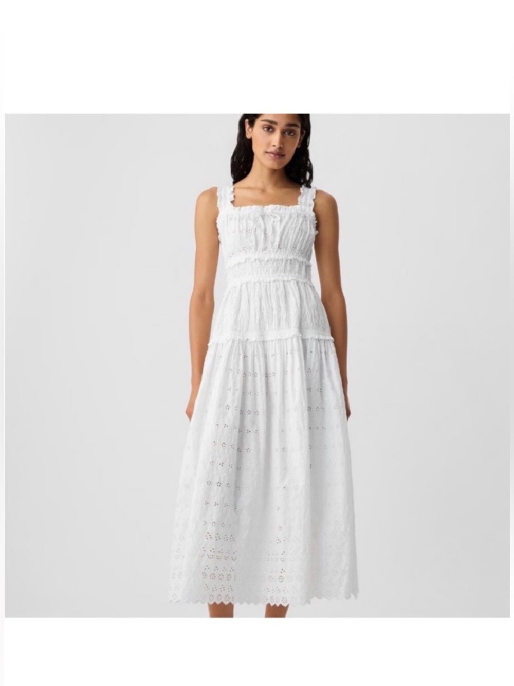 Gap x Doen White Eyelet Midi Dress